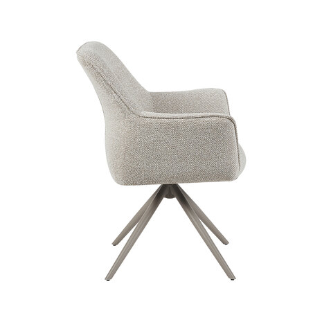 LABEL51 Eetkamerstoel Kimora - Naturel - Royal Boucle - Taupe Metalen Frame