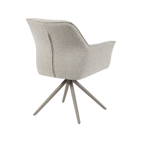LABEL51 Eetkamerstoel Kimora - Naturel - Royal Boucle - Taupe Metalen Frame