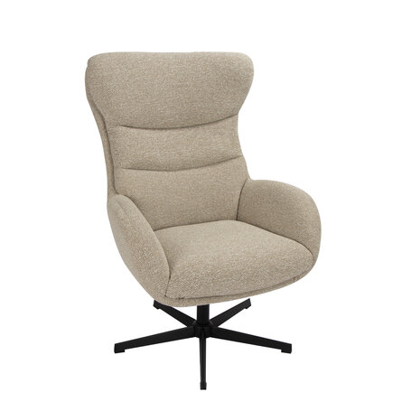 LABEL51 Fauteuil Malmo - Naturel - Royal Boucle - Incl. Hocker