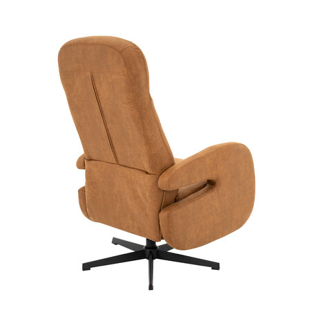 LABEL51 Fauteuil Esbjerg - Cognac - Micro Suede - Manueel Verstelbaar