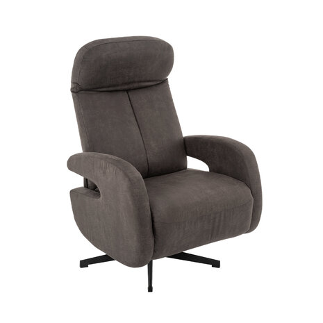 LABEL51 Fauteuil Esbjerg - Antraciet - Micro Suede - Manueel Verstelbaar