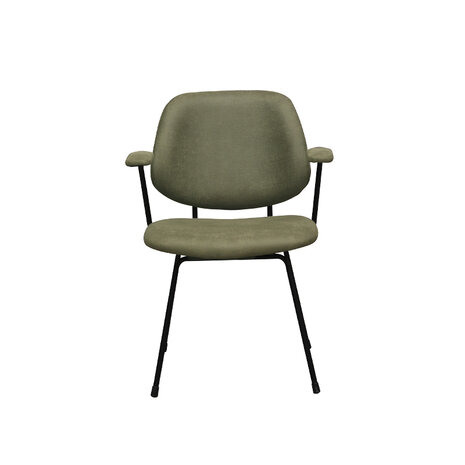 LABEL51 Eetkamerstoel Rivano - Moss - Micro Suede - Zwart Metalen Frame