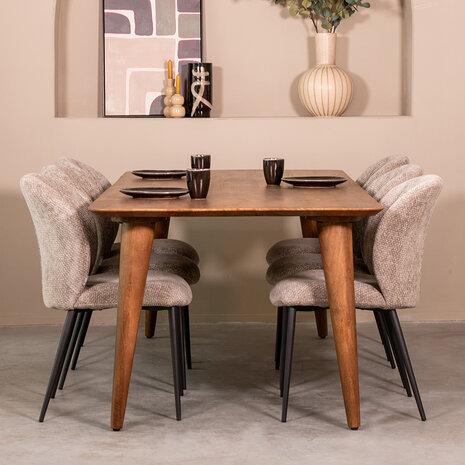 LABEL51 Eetkamertafel Fly - Nature Smooth - Mangohout - 250 cm