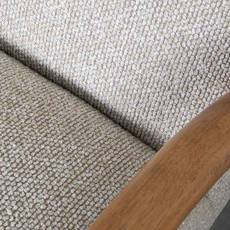 LABEL51 Fauteuil Viggo - Naturel - Royal Boucle - Naturel Houten Frame