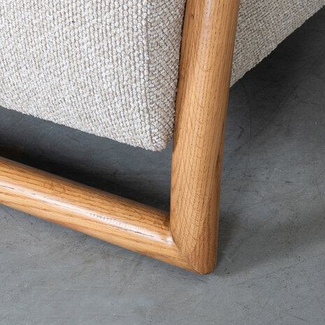 LABEL51 Fauteuil Viggo - Naturel - Royal Boucle - Naturel Houten Frame