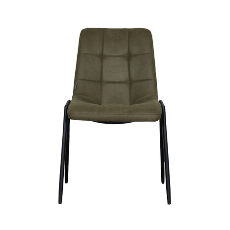 LABEL51 Eetkamerstoel Noor - Moss - Micro Suede - Zwart Metalen Frame