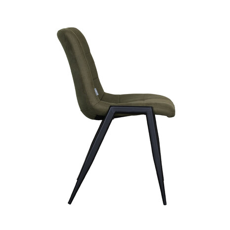 LABEL51 Eetkamerstoel Noor - Moss - Micro Suede - Zwart Metalen Frame
