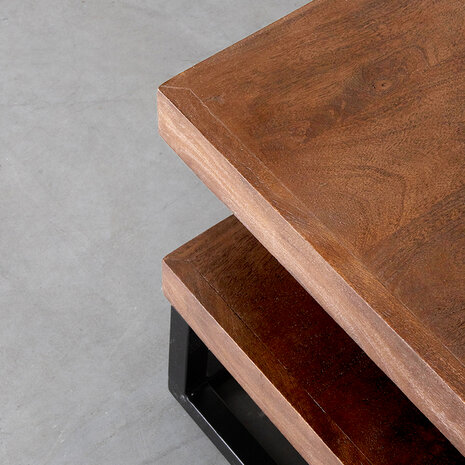 LABEL51 Salontafel Cube - Nature Smooth - Mangohout - 80 cm