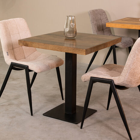LABEL51 Eetkamertafel Tafelblad Straight Edge - Nature Smooth - Mangohout - 70 cm Straight