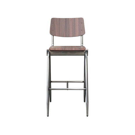 LABEL51 Barkruk Solid - Donkerbruin - Hout - Hoog