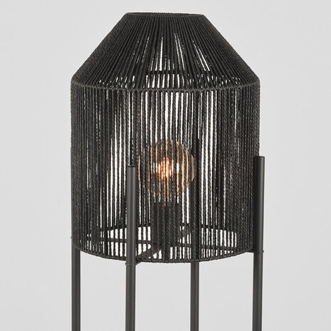 LABEL51 Vloerlamp Ibiza - Zwart - Jute - 1-Lichts