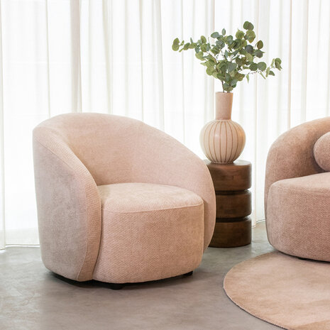 LABEL51 Fauteuil Alby - Naturel - Chenille - 1-Zits