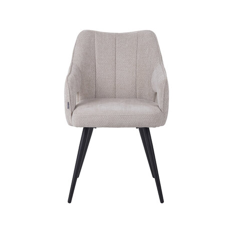 LABEL51 Eetkamerstoel Stan - Naturel - Elite - Zwart Metalen Frame