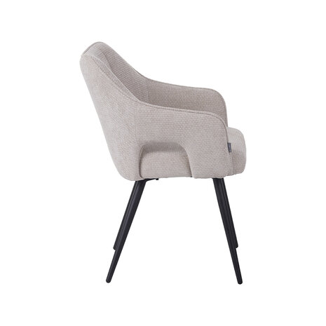 LABEL51 Eetkamerstoel Stan - Naturel - Elite - Zwart Metalen Frame