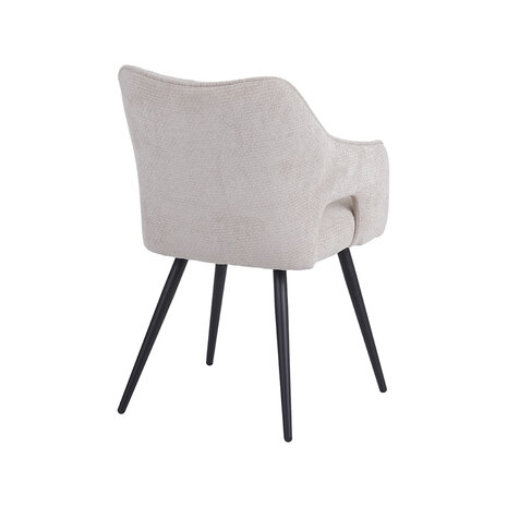 LABEL51 Eetkamerstoel Stan - Naturel - Elite - Zwart Metalen Frame