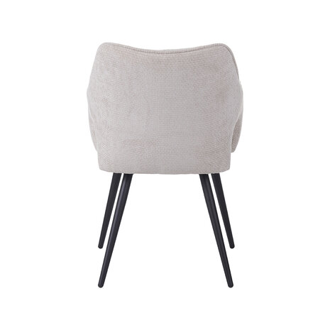 LABEL51 Eetkamerstoel Stan - Naturel - Elite - Zwart Metalen Frame