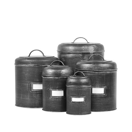 LABEL51 Opbergdozen en manden Opbergblik - Antiek Zwart - Metaal - S