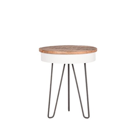LABEL51 Bijzettafels Saria - Wit - Metaal - 44 cm - Rond