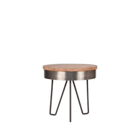 LABEL51 Bijzettafels Saran - Grijs - Metaal - 44 cm - Rond