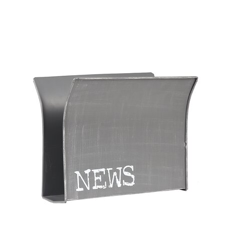 LABEL51 Woondecoratie Magazinehouder - Antiek Grijs - Metaal - One Size