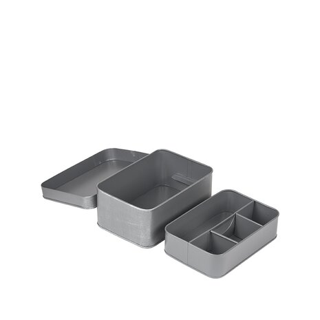 LABEL51 Opbergdozen en manden Make-Up opbergkist - Antiek Grijs - Metaal - One Size