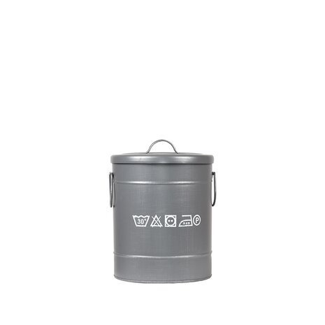 LABEL51 Opbergdozen en manden Wasmand - Antiek Grijs - Metaal - S