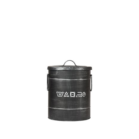 LABEL51 Opbergdozen en manden Wasmand - Antiek Zwart - Metaal - S