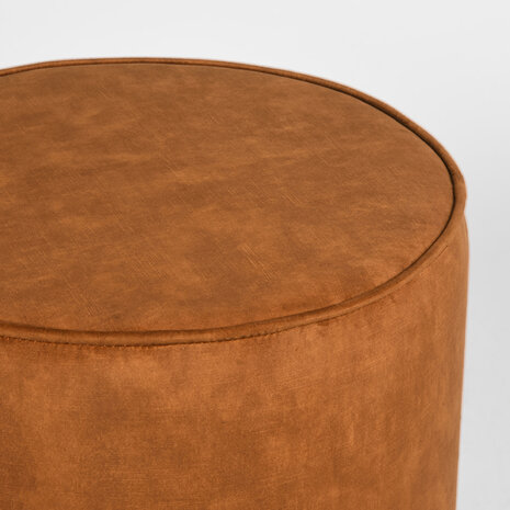 LABEL51 Poefs Tibo - Oker - Velvet - 55 cm - Rond