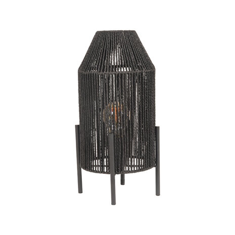 LABEL51 Tafellampen Ibiza - Zwart - Jute - 1-Lichts