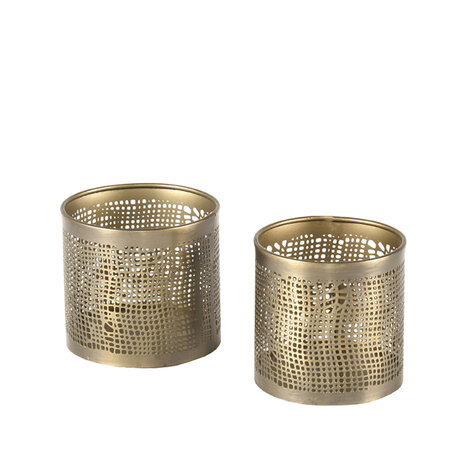 LABEL51 Woondecoratie Kaarsenhouders - Antiek Goud - Metaal - M