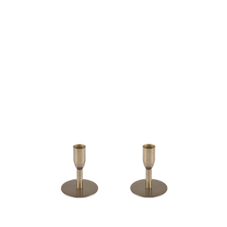 LABEL51 Woondecoratie Kandelaars - Antiek Goud - Metaal - One Size