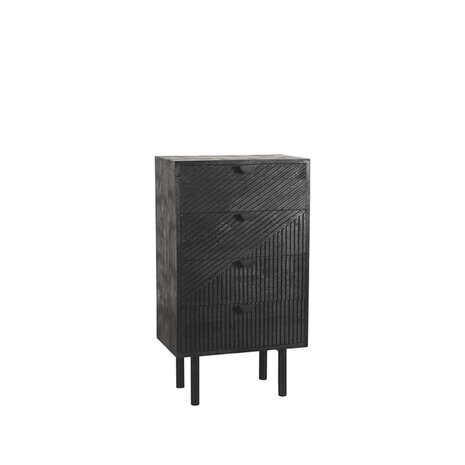 LABEL51 Ladekasten Cotia - Zwart - Mangohout - 50 cm