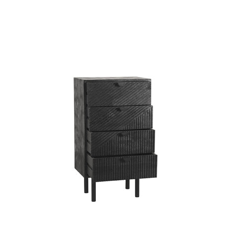 LABEL51 Ladekasten Cotia - Zwart - Mangohout - 50 cm