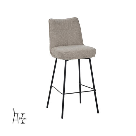 LABEL51 Barkrukken Lennon - Naturel - Royal Boucle - Hoog