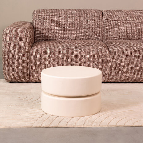 LABEL51 Salontafels Milly - Soft Sand - Mangohout - 50 cm - Rond