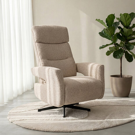LABEL51 Fauteuils Tampere - Naturel - Boucle - 2-Motorig