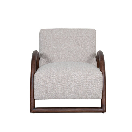 LABEL51 Fauteuils Viggo - Naturel - Boucle - Walnoot Houten Frame