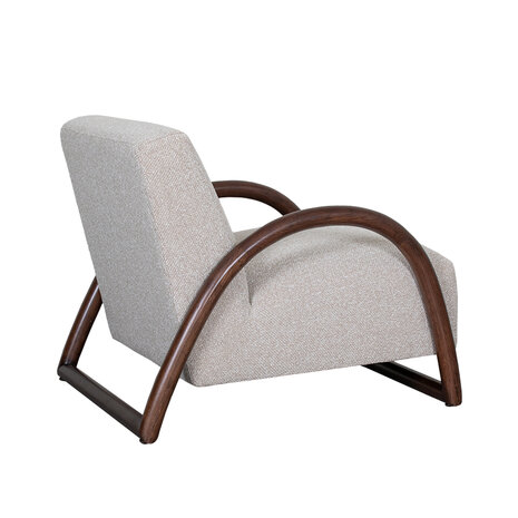 LABEL51 Fauteuils Viggo - Naturel - Boucle - Walnoot Houten Frame