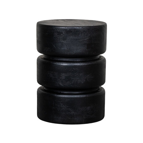 LABEL51 Bijzettafels Milly - Zwart - Mangohout - 35 cm - Rond