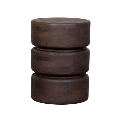 LABEL51 Bijzettafels Milly - Espresso - Mangohout - 35 cm - Rond