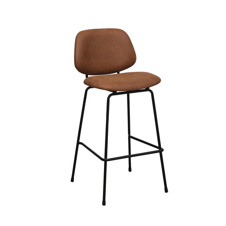 LABEL51 Barkrukken Bello - Cognac - Kunstleder - Hoog