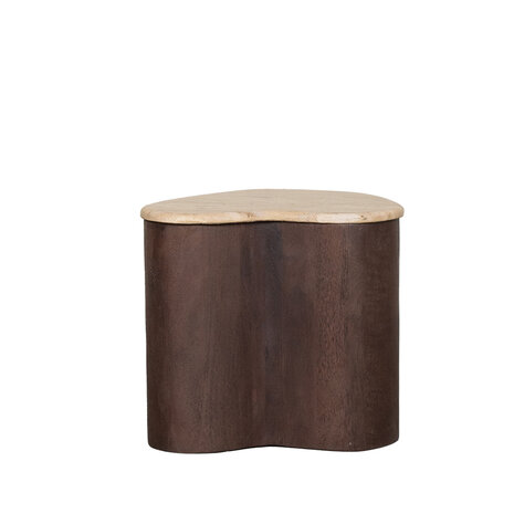 LABEL51 Bijzettafels Davi - Espresso - Travertin - 40 cm