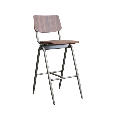 LABEL51 Barkrukken Solid - Donkerbruin - Hout - Hoog