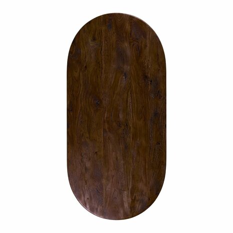 LABEL51 Eetkamertafels Tafelblad Halve Cirkel - Espresso - - 220 cm - Halve Cirkel