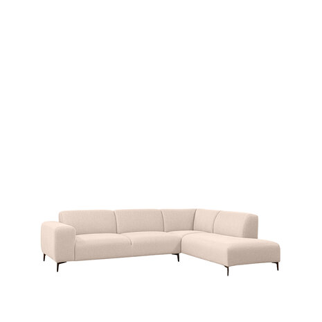 LABEL51 Hoekbanken Merido - Naturel Raven | Zwart Metaal - Velvet - Hoekbank Rechts