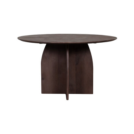 LABEL51 Eetkamertafels Mick - Espresso - Mangohout - 130 cm - Rond