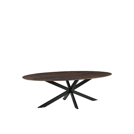 LABEL51 Eetkamertafels James - Brown Espresso - Mangohout - 190 cm - Ovaal