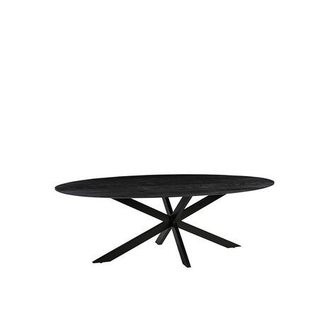 LABEL51 Eetkamertafels James - Zwart - Mangohout - 190 cm - Ovaal