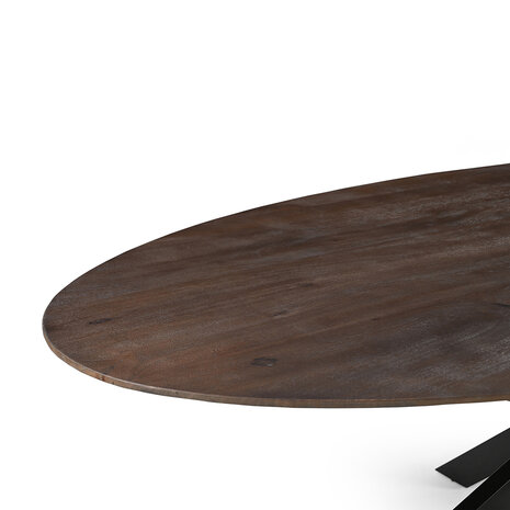 LABEL51 Eetkamertafels James - Brown Espresso - Mangohout - 160 cm - Ovaal