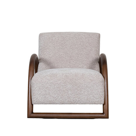 LABEL51 Fauteuils Viggo - Beige - Geweven - Walnoot Houten Frame